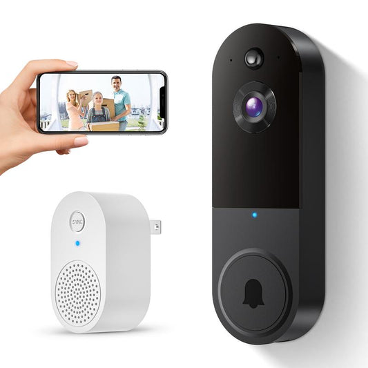 1080P Doorbell Camera Wireless, Smart Video Cam with Chime, AI Human Detection, Two Way Audio, Live View, Night Vision, 2.4G Wifi Only, Cloud Storage, Battery Powered, Indoor Outdoor Surveillance Camera for Home Security System